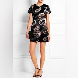 MSGM Black Dress with Colorful Paisley Print- Size Medium